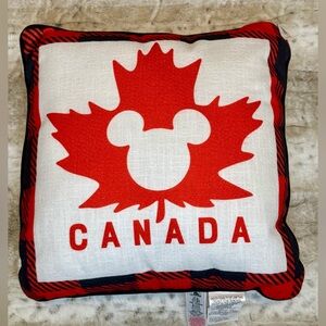 NWT *Discontinued* Disney Epcot Canada Maple Leaf Buffalo Plaid Throw Pillow